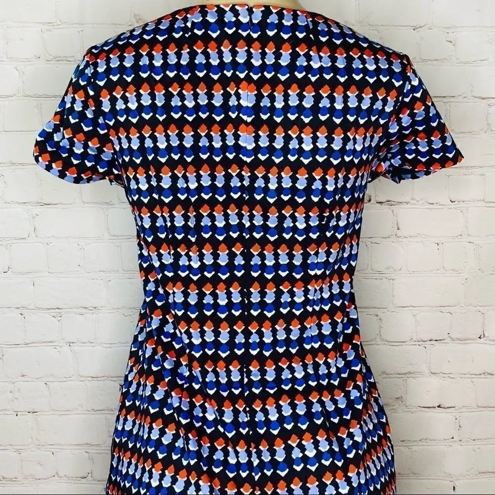 Shoshanna Geometric Print Short Sleeve Shift Dress size 2